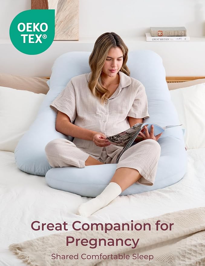 Momcozy Pregnancy Pillows for Sleeping, U Shaped Full Body Pillow for Pregnancy - Image 5