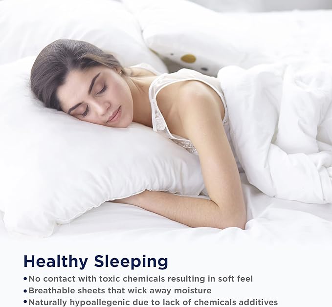 LANE LINEN 100% Organic Cotton Pre Washed Extra Long Twin Sheets Low Pill Fade - Image 7