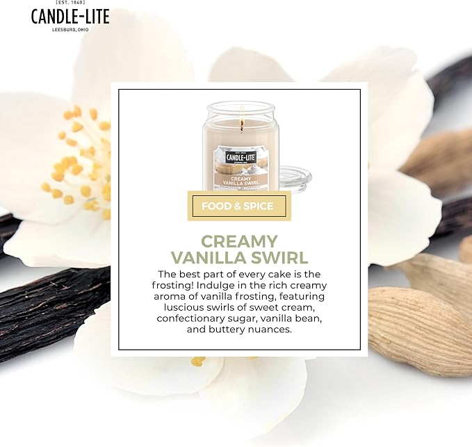 Candle-lite Fall Scented Candles, Creamy Vanilla Swirl, 18 oz Jar, Proudly - Image 5