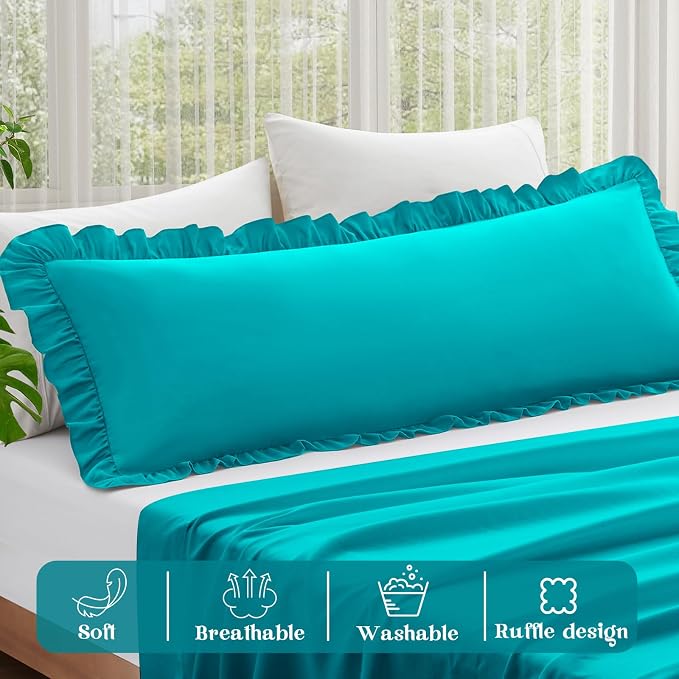 KKJIAF Ruffle Body Pillow Cases Set of 1, Ruffled Pillow Covers - Image 4