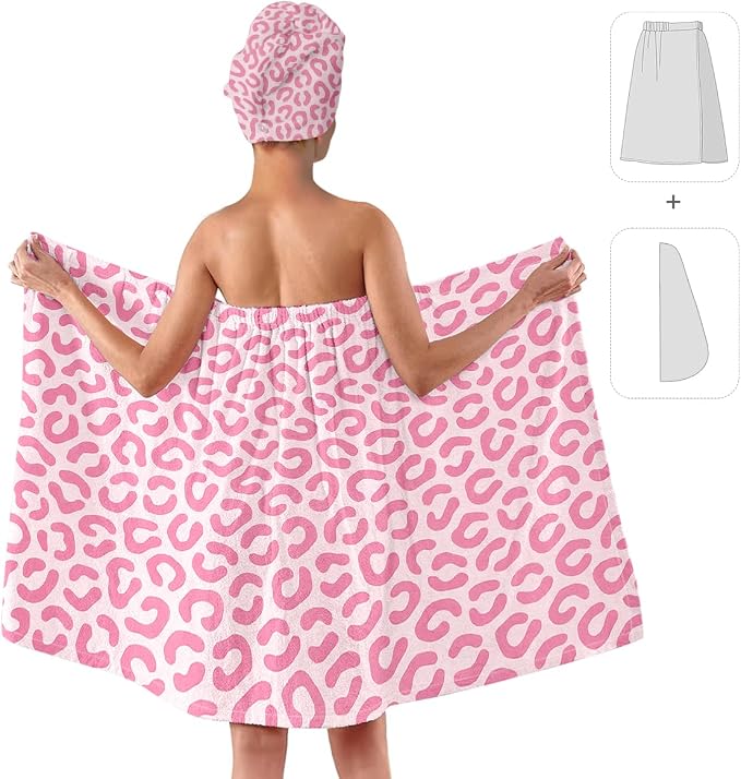 Pink Leopard Print Towel Wrap Skirt - Image 2