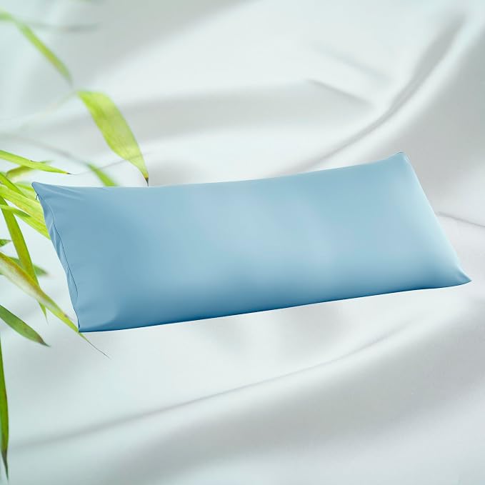 1 Pack Body Size Bamboo Viscose Zippered Pillow Case, 400 Thread Count Cooling by ZaizaiHome
