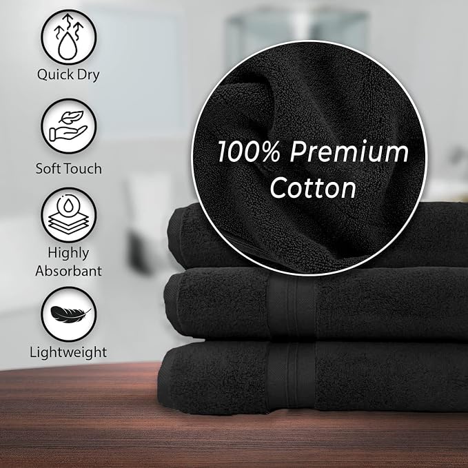 KAHAF COLLECTION 100% Cotton Bath Towels, 24x48 Pack of 6 Towels, Quick Dry - Image 6