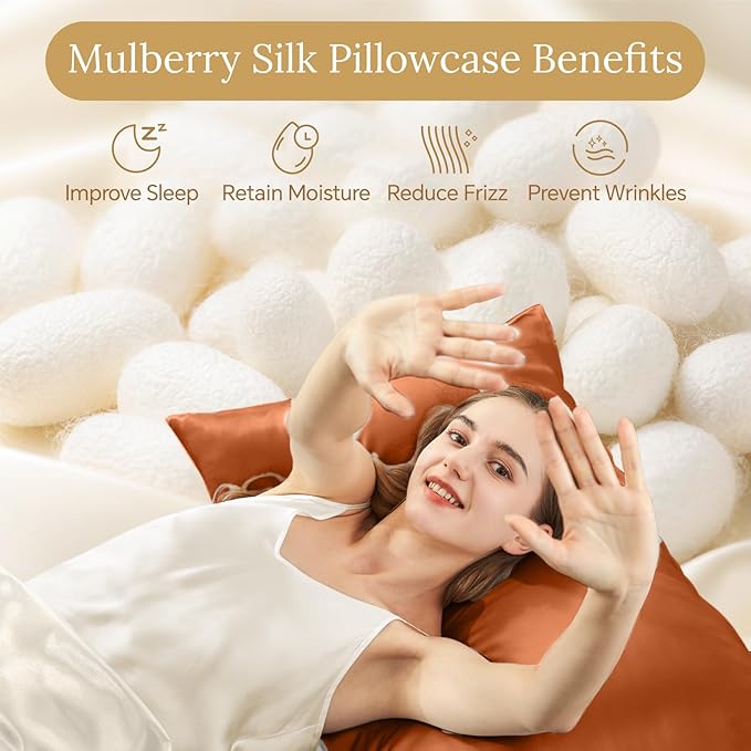 INFIIXSO Mulberry Silk Pillow Case King Size, Silk Pillowcase - Image 2