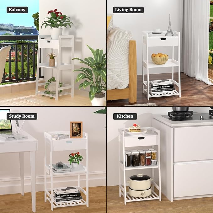 POXAKA 3 Tier Bamboo Bathroom Shelves - Image 7