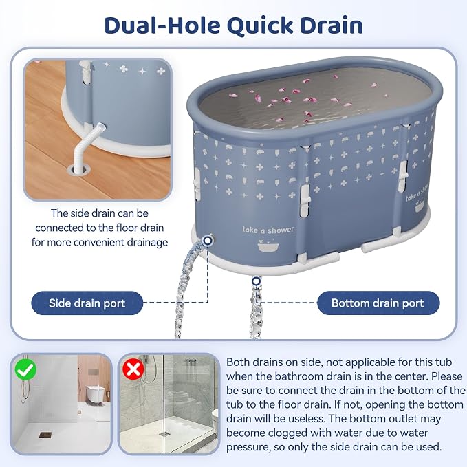 Portable Bathtub, Foldable Bathtub No Installation, Freestanding Shower Bathtubs - Image 4