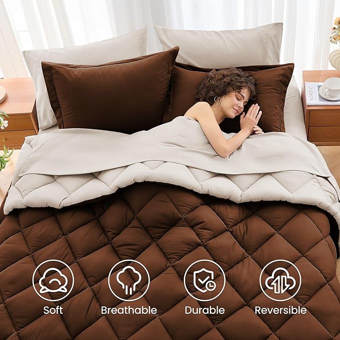 MUXHOMO 5 Pieces Twin XL Comforter Set, Reversible Bed in a Bag Twin XL Size - Image 6