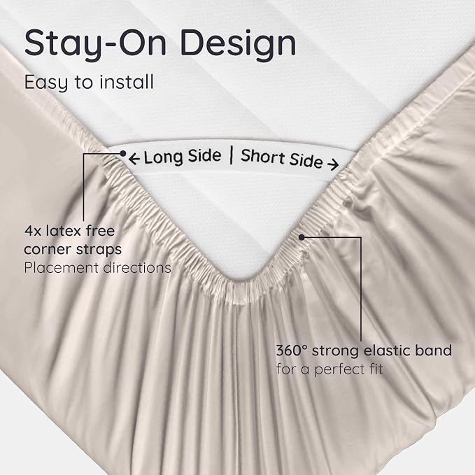 Bambaw 100% Viscose Derived from Bamboo Fitted Sheet Twin Size, Cooling Fitted - Image 5