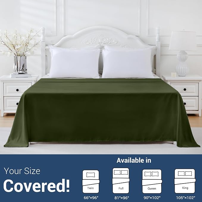 Twin Flat Sheet Only, 1 Pack Top Bed Sheets, Soft Breathable Brushed Microfiber - Image 5