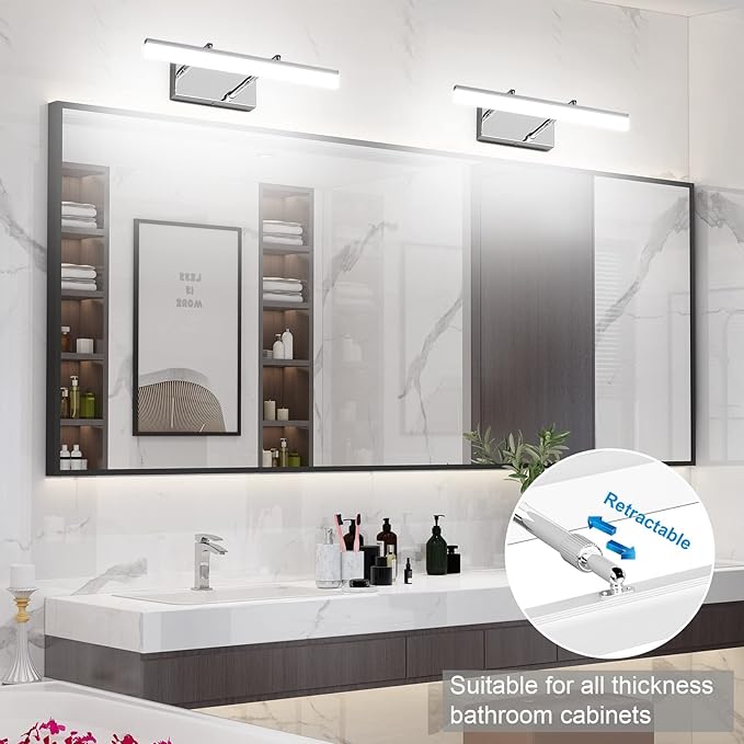 Aipsun 15.7 inch LED Vanity Lights Adjustable Bathroom Wall Light Bathroom - Image 6