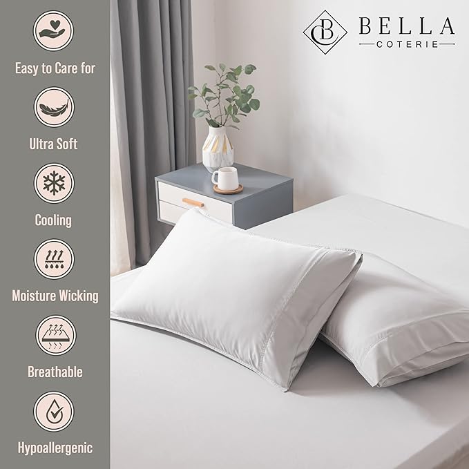 Bella Coterie | Luxury Bamboo Viscose Queen Size Pillowcase Set | 100% - Image 2