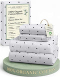 LANE LINEN Eco Friendly 100% Organic Cotton Queen Bedsheet Sets, Luxury Printed by LaneLinen