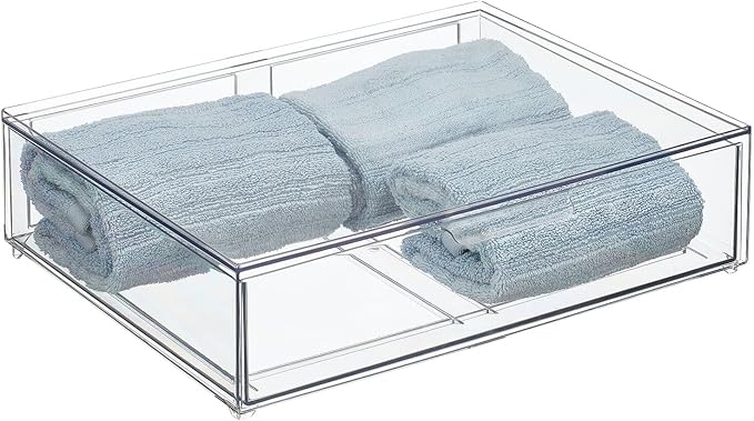 mDesign Wide Plastic Stackable Bathroom Storage Organizer Bin - Image 7