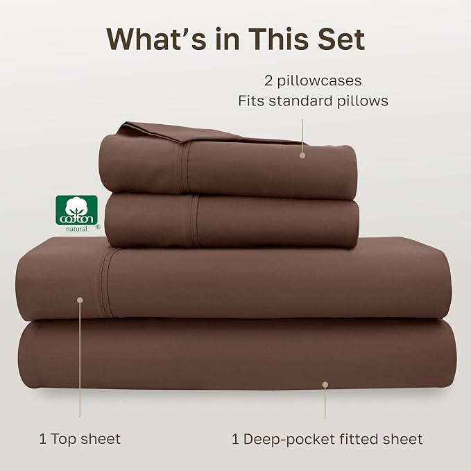California Design Den Soft 100% Cotton Bed Sheets Full Size Set, 400 Thread - Image 4
