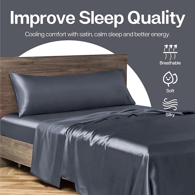 MR&HM Satin Body Pillow Cover, Soft and Breathable Body Pillow Case - Image 6