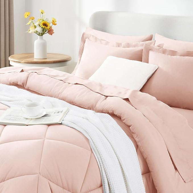CozyLux Full Size Comforter Sets Blush Pink - Image 3