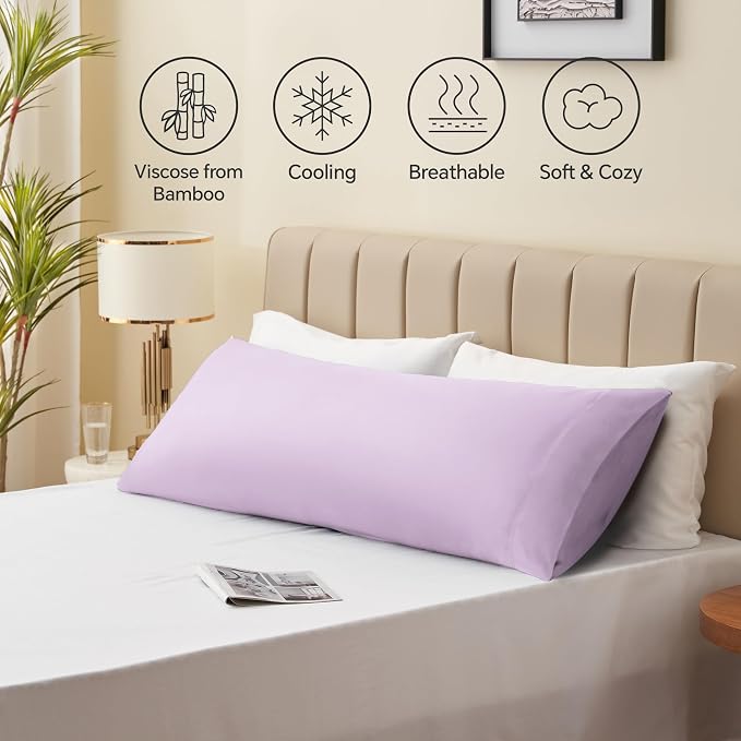 BEDELITE Body Pillow Case Cover, Rayon Made from Bamboo, Cooling Body Pillow - Image 5