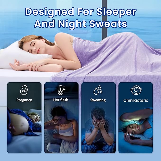 Topcee Cooling Blanket for Night Sweats Absorbs Heat to Keep Adults, Children - Image 4