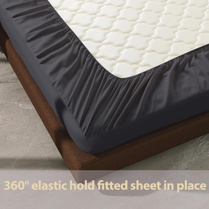 Zaizaihome 100% Egyptian Cotton Fitted Sheet Full Size, 600 Thread Count - Image 6