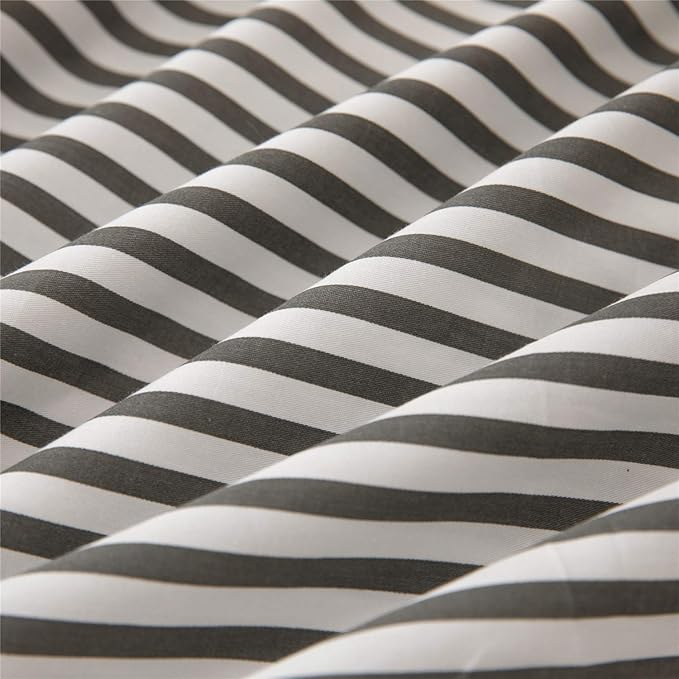 JELLYMONI 100% Natural Cotton 3pcs Striped Duvet Cover Sets, - Image 5