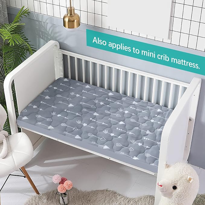 2 Pack Pack and Play Mattress Protector Sheets Fitted Waterproof Playard - Image 5