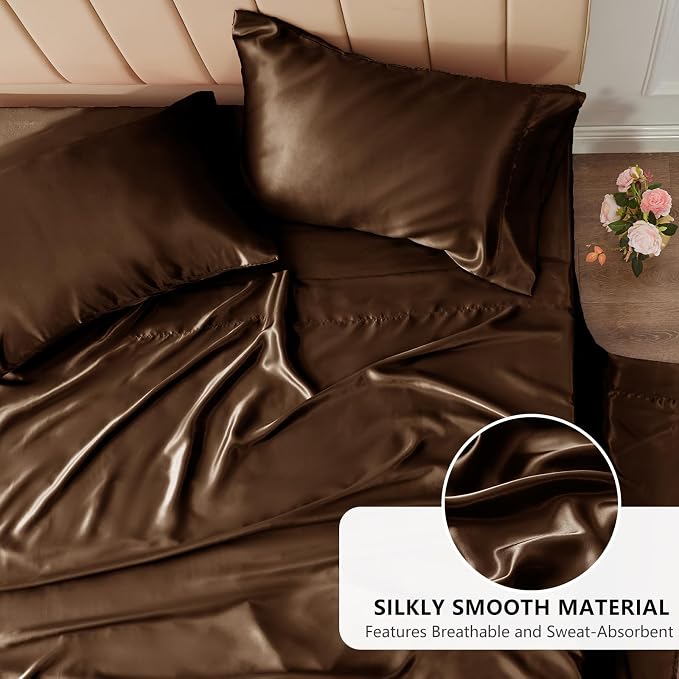 CozyLux Satin Sheets Full Size Sheets - Image 3