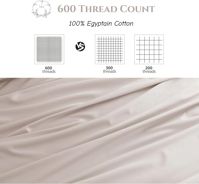 Cotton Flat Sheets Only, 600 TC 100% Cotton Flat Sheet Top Sheet Only, Cal King - Image 3