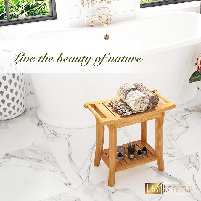 Unibambou Bamboo Shower Bench - Image 2