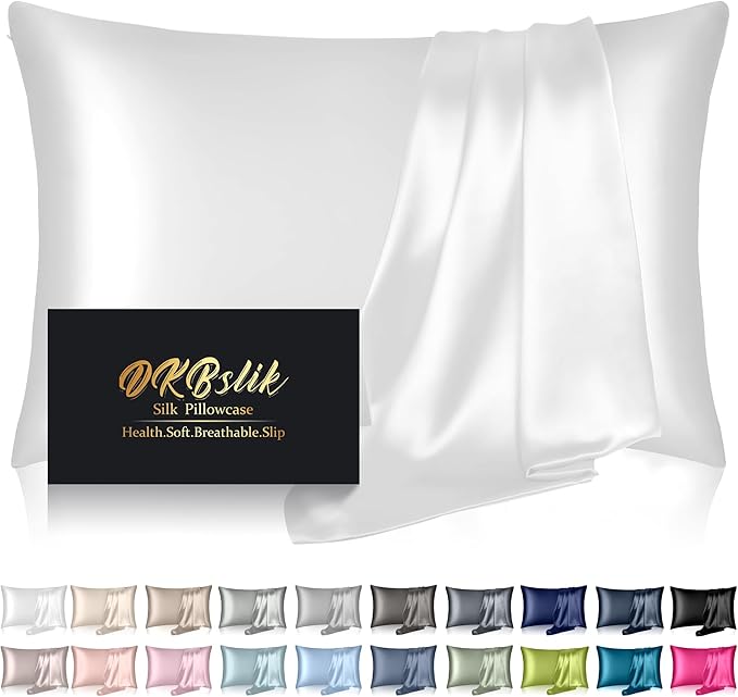 Silk Pillowcase for Hair and Skin, Mulberry Silk Pillow Cases King Size by HOME