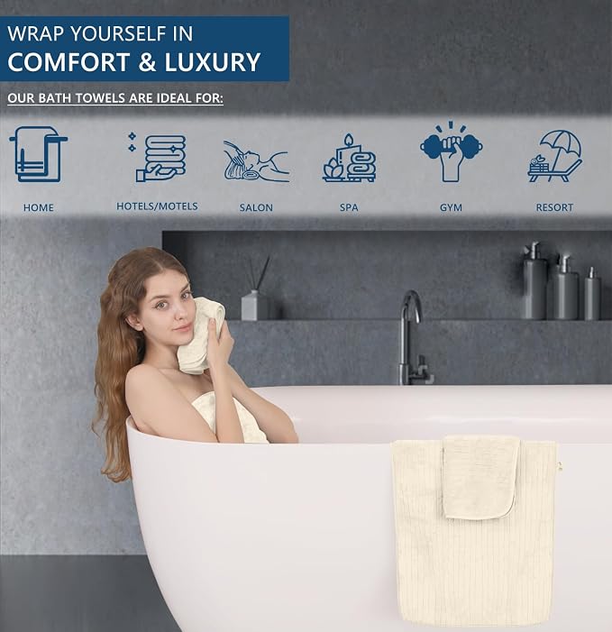 Extra Large Bath Sheet Set of 4, Ultra Soft Fluffy Towel, 35”x 70”Oversized - Image 4