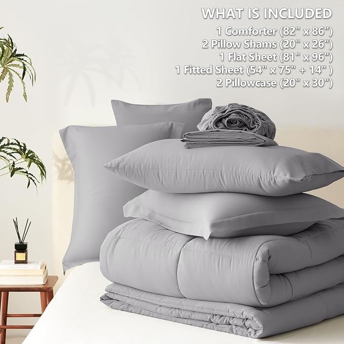 CozyLux Full Size Comforter Sets Grey - Image 5