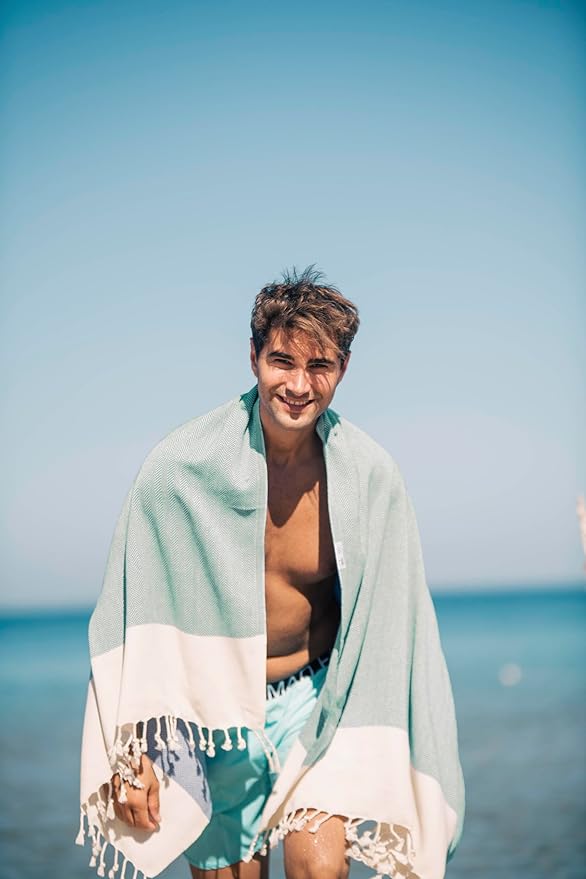 Bazaar Anatolia Turkish Beach Towel 100% Cotton Bath Towels 71x39 Quick Dry - Image 2