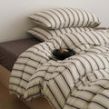 Nayoroom Striped Duvet Cover Queen Size Brown Stripe Duvet Cover Dorm Bedding by Nayoroom