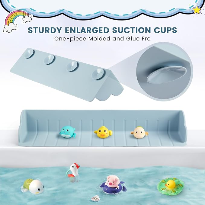 2Pack Bathtub Splash Guard for Tub, Silicone Bathtub Caddy Tray - Image 5