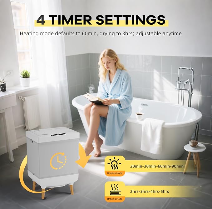 Towel Warmers for Bathrooms, 35 Liter Portable Collapsible Electric Towel Heater - Image 3