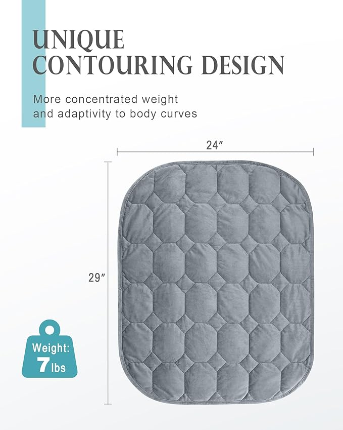 Cottonblue Weighted Lap Blanket 7lbs, Cozy Luxury Crystal Velvet Weighted - Image 3
