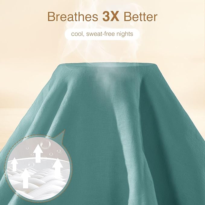 SONORO KATE 100% French Linen Duvet Cover King Size, Soft Breathable - Image 3