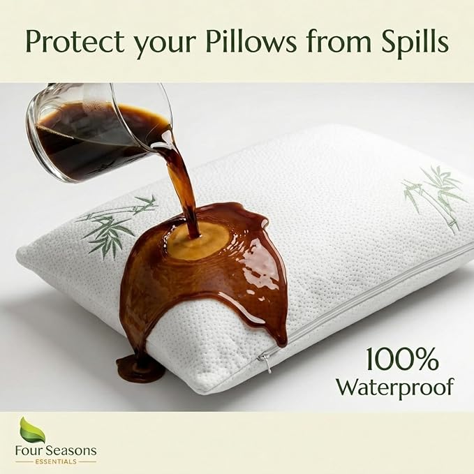 Four Seasons Essentials King Size Waterproof Pillow Protectors - Image 4