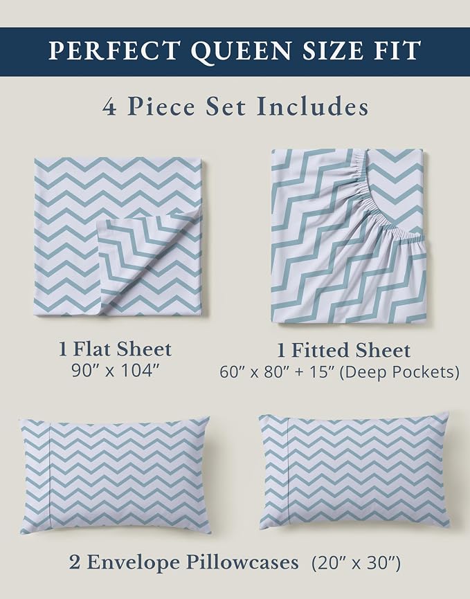 LANE LINEN 100% Organic Cotton Sheets Queen, Soft & Comfy Fade Resistant - Image 4