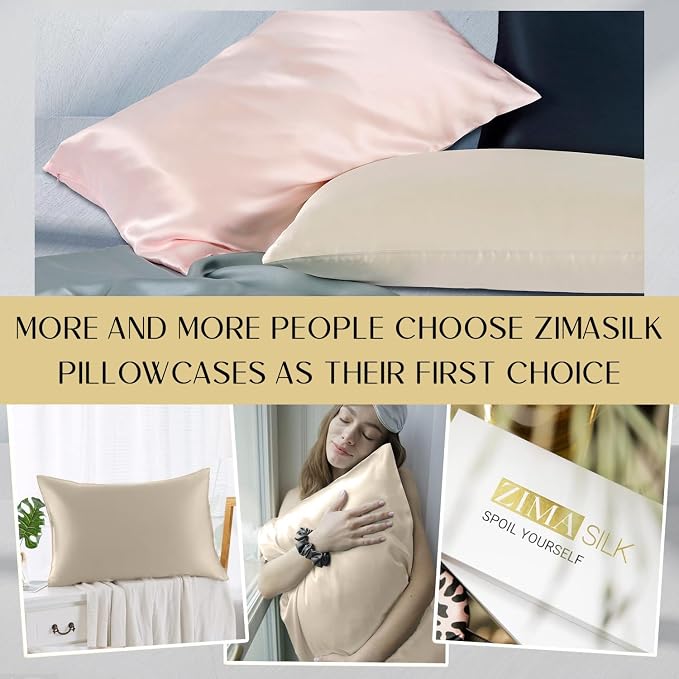 ZIMASILK 100% Pure Mulberry Silk Pillowcase 2 Pack, Soft and Smooth, Both Sides - Image 6