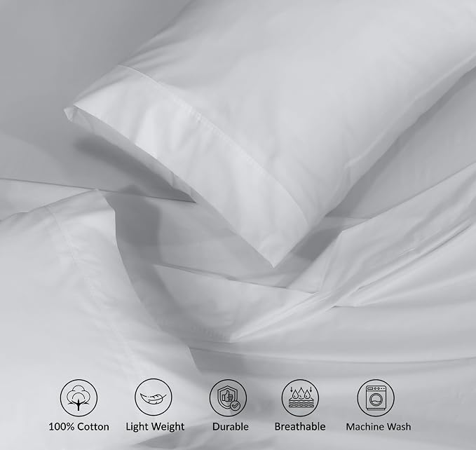 RUVANTI 100% Cotton Sheets – King Size Percale Bedding, Cooling & Breathable - Image 4