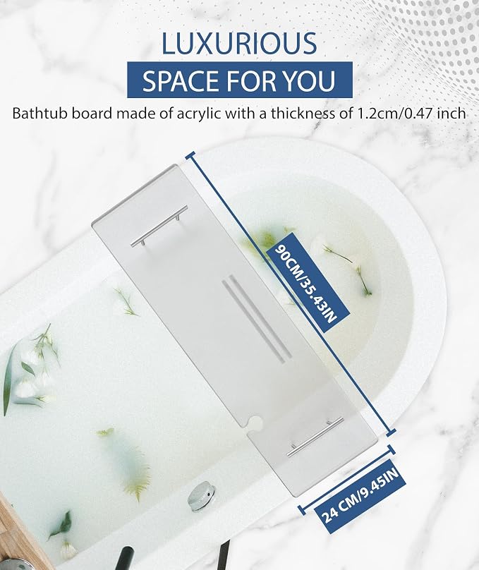 Acrylic Bathtub Tray Clear Bathtub Caddy Bath Tray Table - Image 2