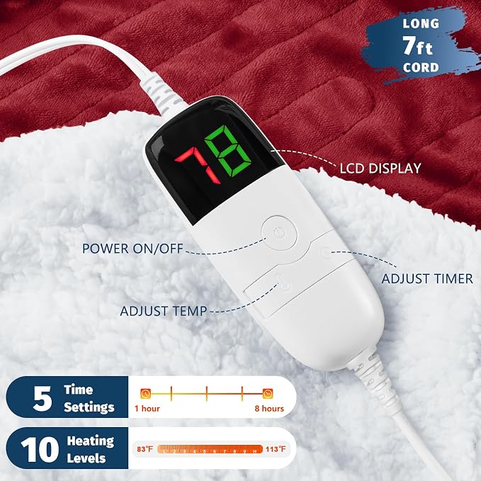 BOMOVA Heated Electric Throw Blanket - Image 2