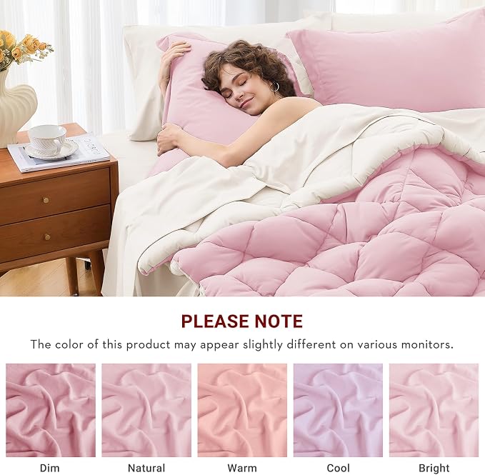 MUXHOMO 5 Pieces Twin Comforter Set, Reversible Bed in a Bag Twin Size - Image 4