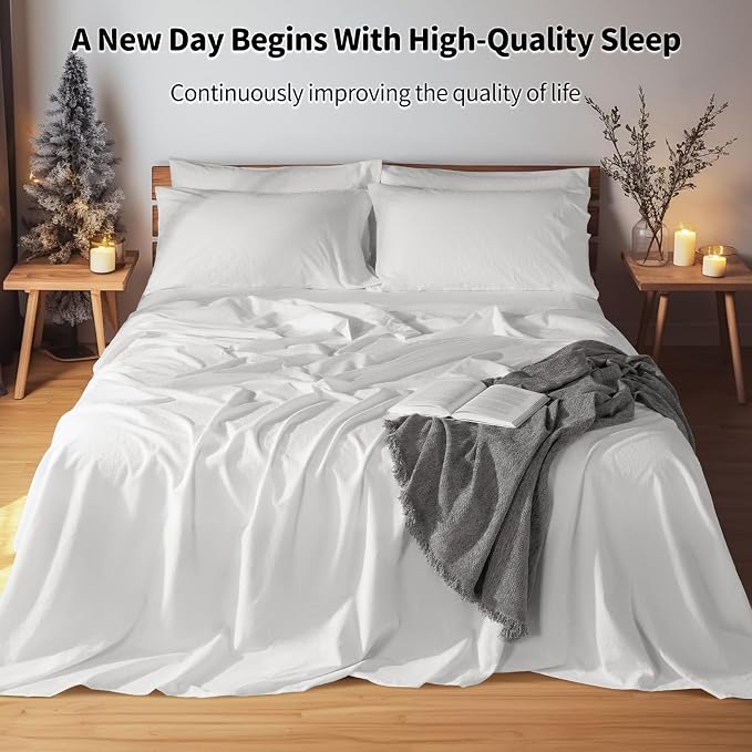 LBRO2M 100% Pure Linen Sheet Set Deep Pocket Up to 16" Bed Sheets Sets - Image 3