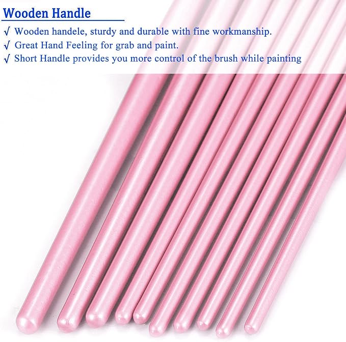 BOSOBO Paint Brushes Set, 4 Pack 40 Pcs Round Pointed Tip Paintbrushes Nylon - Image 5