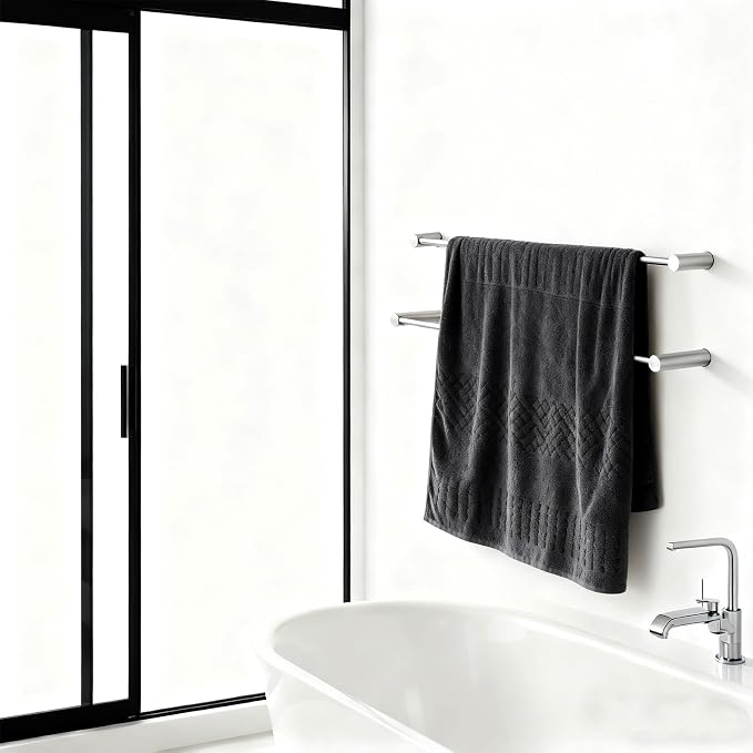 Towel Racks for Bathroom, NEWRAIN 30 inch Double Bath Towel Bar Wall Mounted - Image 2