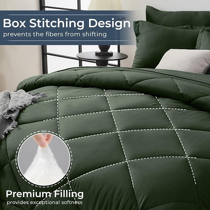 HEVUMYI Army Green Twin Comforter Set - Image 4