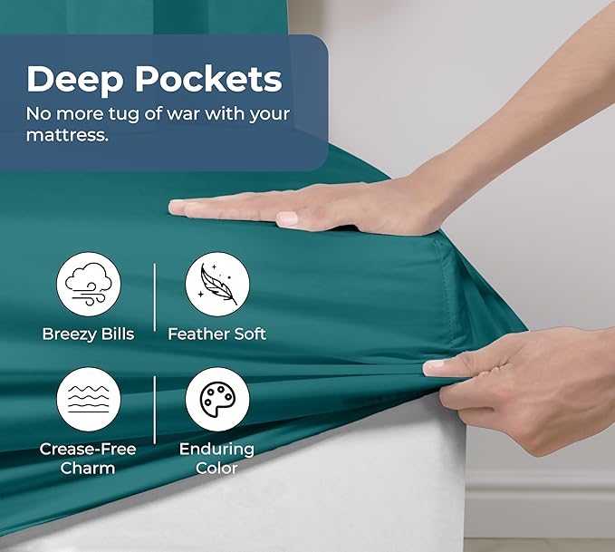 Royale Linens 100% Organic Cotton Fitted Sheet - Image 2