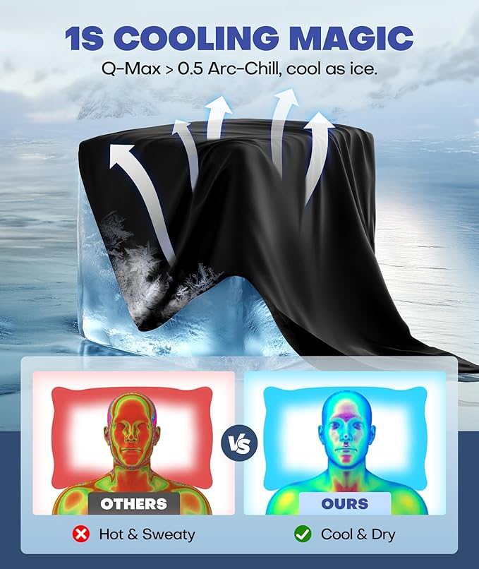 Ice Cooling Pillowcase for Hot Sleepers, Instantly Cool, Stays Cold All Night - Image 2